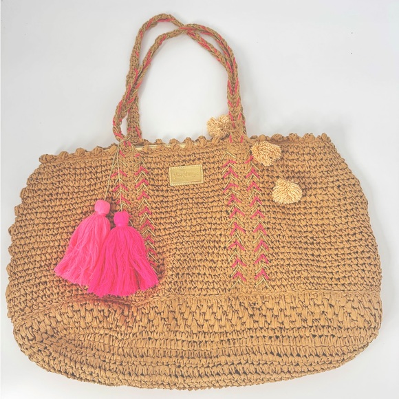 Lilly Pulitzer Beach Tote Bag Nosara Straw - Picture 3 of 8